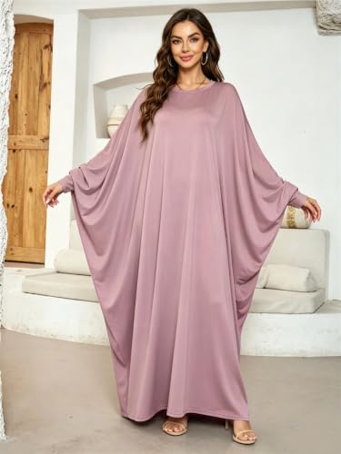 Image of Boedaty Women Soft Muslim Prayer Dress Abaya Islamic Ramadan Full of Elasticity Garment Dubai Robe