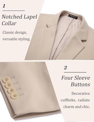 COOFANDY Mens Tweed Blazer Slim Fit Casual Sport Coat Two Button Knit Suit Jacket4