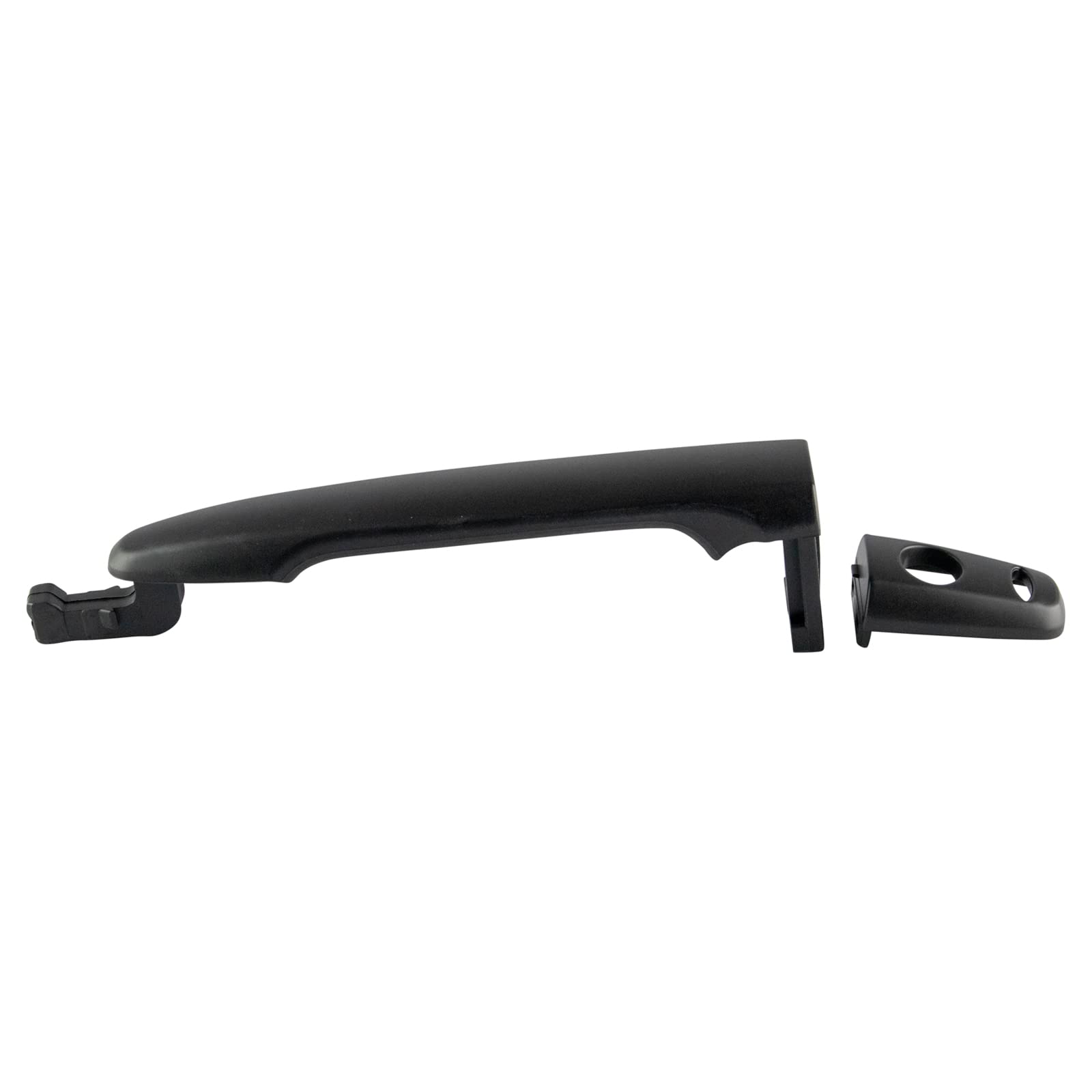 TRQ Front Left Exterior Door Handle Black Drivers Side Compatible with 2008-2017 Mitsubishi Lancer 2007-2017 Outlander 2011-2017 Outlander Sport