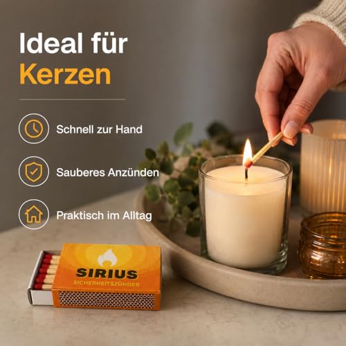 jameitop® Streichhölzer 60 Schachteln Sirius Haushaltszünder Zündholzschachtel Zündhölzer 2700 Stück Sicherheitszündhölzer, 45mm