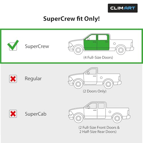 Image of CLIM ART in-Channel Incredibly Durable Rain Guards for Ford F150 2021-2026 SuperCrew, Original Window Deflectors, Vent Window Visors, Vent Deflector, 4 pcs. - 621258
