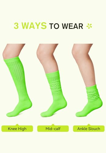 Image of Zando Slouch Socks for Women - 80s 90s Knee High Scrunch Socks Soft Long Stacked Boot Sock Warm Winter Sock Daily Wear