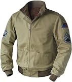 NM-Fashions Mens Vintage WW2 Tanker Military World War 2 Bomber Wardaddy Cotton Jacket, Khaki, 3X-Large