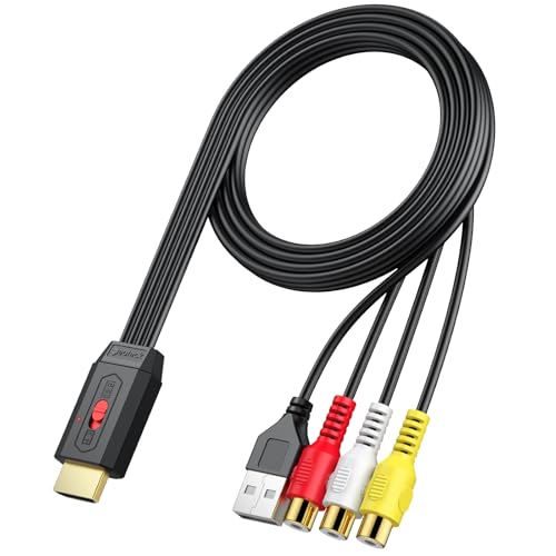 Neoteck RCA to HDMI ϊRo[^[ AV to HDMI ϊ 720P/1080PΉ 16:9/4:3 ؑւł 60cm RCAP[u 3F[q hdmi ϊA_v^ Wii/PS1/PS2/N64ȂǂɑΉ PAL/