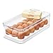 Price comparison product image iDesign 18, Stackable BPA- Plastic Eggs, Portable Storage Box for Fridge or Kitchen Cupboard, Clear/White, 32.3 cm x 16.1 cm x 9.9 cm
