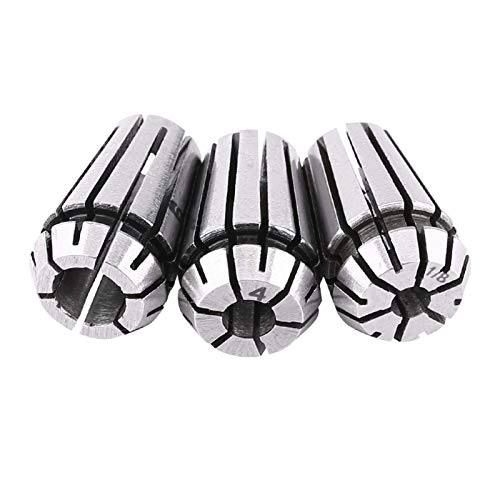 Akozon 3 pièces Ensemble de Pinces,ER11 CNC outil de support de tour de fraisage de pince 1/8 pouce (3.175mm) 4mm 6mm Spring Collet Workholding Gravure Collet...