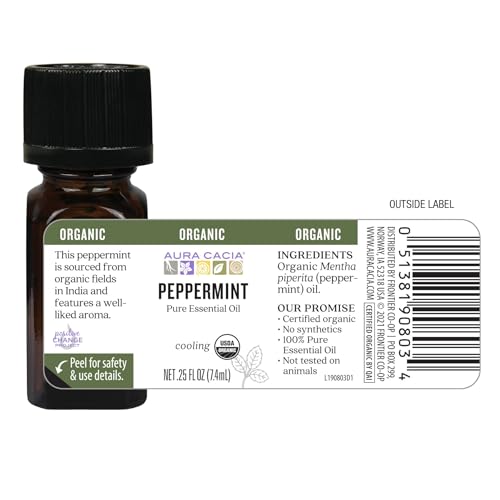 Aceite Esencial Orgánico de Menta Aura Cacia 0.25 Fl Oz miniatura 5