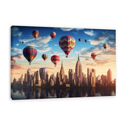 Impression sur toile poster montgolfière EYEZER 60x95cm pour décoration murale