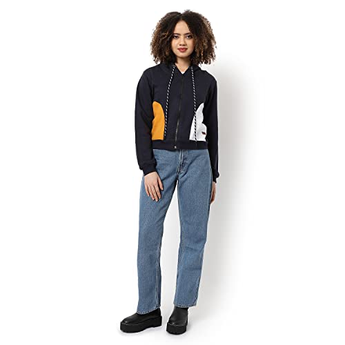 Image of PINACOLADA Women Cotton Zipper Sweatshirt Relaxed Fit for Casual Wear | Full Sleeves | Stylish Sweatshirt Crafted with Comfort Fit and High Performance for Everyday Wear
