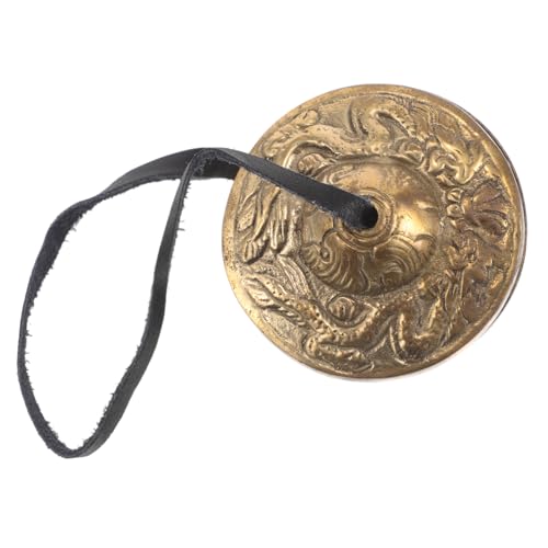 1Pair Small Copper Finger Cymbals for Dance and Yoga Durable Ethnic Instrument Accessory for Spiritual and Religious Ceremonies for Practicing Musicians