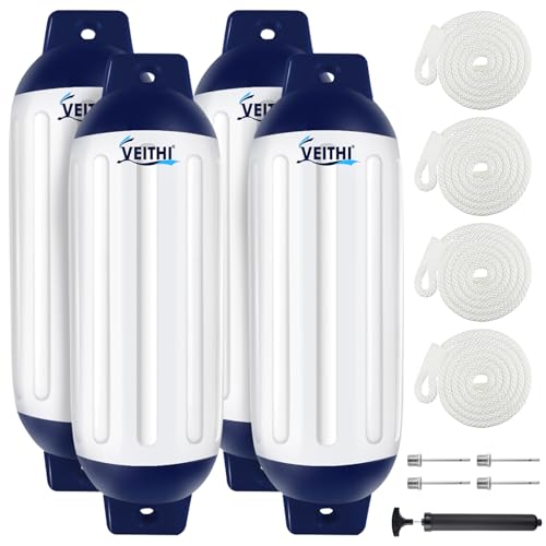 VEITHI Large Boat Fenders 4 Pack 8.5 x 27
