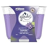 Glade Vela Aromatizante para Hogar Mood Collection, Aroma Relaxing Lavender 3 Mechas, 192g