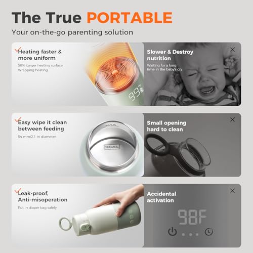 image for BOLOLO Portable Bottle Warmer for Travel, Super Fast Charging, Instant