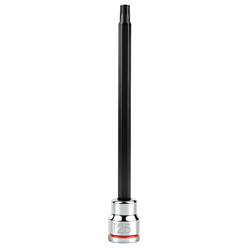 Soquete Longo para Ponta Torx T25 com Encaixe de 3/8 pol., Aço S2 e CR-V, 150 mm, JU JIAN TEC