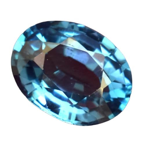 Topaze bleue naturelle ovale pour remplacer une pierre perdue sur bague
