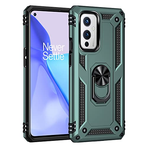 Coque OnePlus 9 anti-chute pour éviter les bris d'écran avec anneau vert
