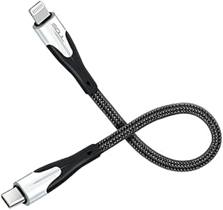 iSOUL USB C to Lightning iPhone Short Charger Cable, 15CM/0.5ft for iPhone 13/12/11/ Pro/Max/X/XS/XR/XS Max/ 8/ Plus, Supports Power Delivery (For Use With Type C Chargers)