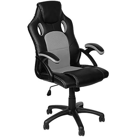 Silla de oficina Racing con reposabrazos y piel sintética Cover