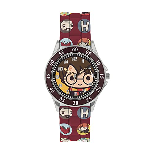 Harry Potter Warner Brothers HP9049 Montre d'apprentissage de l'heure Marron, Rouge, Sangle