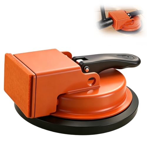Sniqafo Heavy Duty Floor Gap Fixer Tool Floor Suction Cup Tool for Gaps with 5 Cuttable Sticky Pads Grout Scraper & Gloves Fits 4.8 Wide Wood/LVP/Vinyl Flooring(Deep-Orange)
