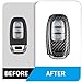 T-carbon Key Fob Cover with Keychain Fits Audi R8 2016,Glass Fiber Key Fob Case Shell Fits Audi A4 A4L A5 A6 A6L A7 A8 Q5 Q8 R8 RS4 RS5 RS6 RS7 S4 S5 S6 S7 S8 2013-2017 Smart Keyless Accessories