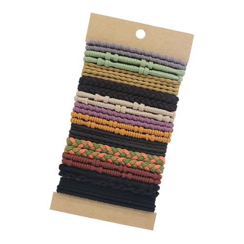 10/20/24pcs Extra Firm Woven Hair Rings Flexible Stretch Ponytail Accessories for Exercise Routines Daily Use Colorful Elastic H