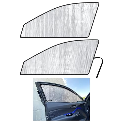Side Window Front Seat Reflective Sunshade Custom Fit for 2018 2019 2020 2021 Toyota C-HR CHR SUV, XLE, XLE Premium, UV Reflector Sun Protection Accessories (Set of 2)