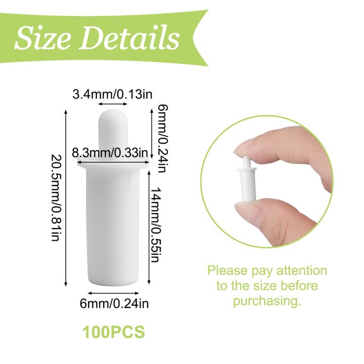 UFURMATE Shutter Pin 100Pcs White Replacement for Window Plastic Spring Loaded Louver Blinds Plantation Shutter Pin (Dia. 5mm/0.2in) - Image 2