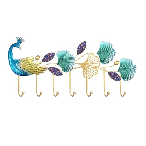 Windmilne Perchero de Pared para Entrada, Perchero para Dormitorio, Ligero y Lujoso, con Forma de Pavo Real (Color único, Talla S)