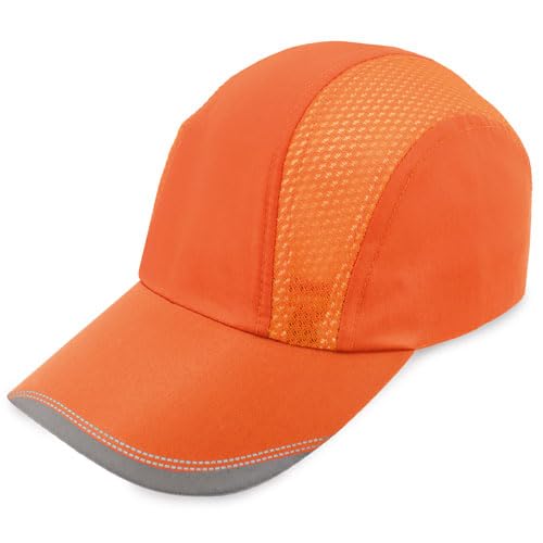 BLUECHOLON Gorra Trekking Running Montaña Senderismo. Gorra Cierre Ajustable Microfibra. Gorra Hombre. Gorras Mujer. (Microfibra, Naranja Fluor)