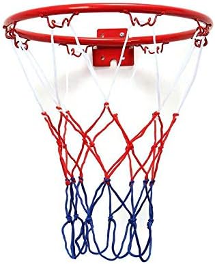 DOOLLAND 32cm Hanging Basketball Wall Mounted Goal Hoop Rim Net for Kids Indoor Outdoor Sports Game Basketball Rims Goal Guard Nets Hanging Basketball Hoop