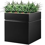 HONYTA Würfel-Pflanzgefäß aus Stahl, 50,8 x 50,8 x 53,3 cm, robuster Stahl-Pflanzgefäß, großer quadratischer Pflanzkasten für Haus, Garten, Veranda, Hof, Hotel