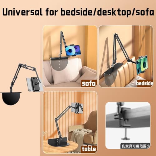 Image of SHOPEE Adjustable Mobile & Tablet Holder for Bed & Desk | 360 Long Arm Gooseneck Clamp Stand | Hands-Free Phone Stand for Video Watching, Online Classes & Recording