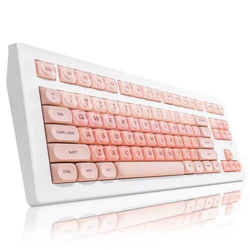 Image of ZORNHER CG870 Foundation Mechanical Keyboard,80% Pink Creamy Keyboard Wireless,Gaming Keyboard Cute,Jelly MOA Profile Round Keycaps,Creamy Sounding Linear Switches,PC Gaming