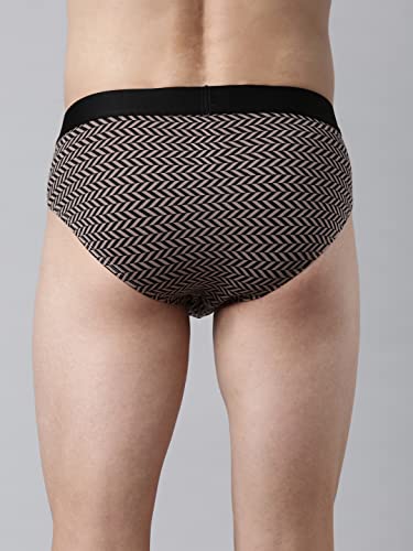 Image of F A S O 100% Organic Cotton Brief for Men | Trendy Soft Stretch Fabric Innerwear | Outer Elastic Twin Layered Underwear for Mens | Elegant Printed Ultra-Light Regular Fit Briefs | Multicolored (Pack of 1)