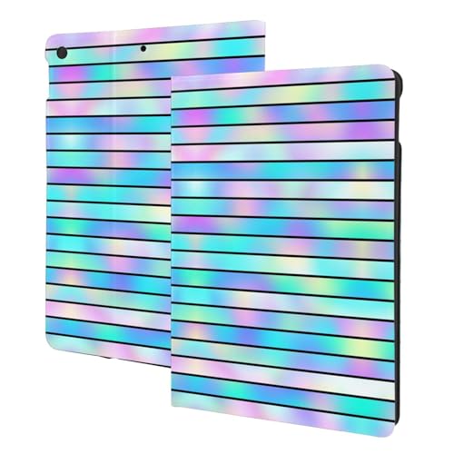 Étui iPad 10.2 anti-rayures imprimé bois fluo avec veille automatique