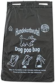 1000 Hundekotbeutel Hundetüten Gassibeutel biologisch abbaubar selbstzersetzend Farbe schwarz bedruckt weiß Hundekottüten abreissbar 20 x 32 cm gelocht