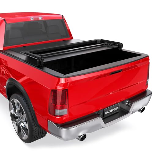 Image of MOSTPLUS 5.8 FT Soft Tri-Fold Truck Bed Tonneau Cover Compatible with 2009-2026 Dodge Ram 1500 (Classic & New Body) Without RamBox 5.8 FT Bed - 67.4 inch