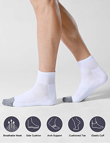 CS CELERSPORT 6 Pack Men's Ankle Socks with Cushion Athletic Running Socks3