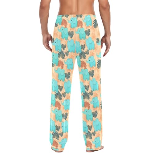 Men's Pajama Pants Teal Elephant Pajamas Bottoms Pj Pants Soft Cotton Lounge Pant Sleepwear Bottom for Men2