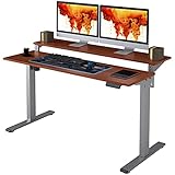 Flexispot EF1 2 Tier Standing Desk 55 in Electric Height Adjustable Computer Desk with Adjustable...
