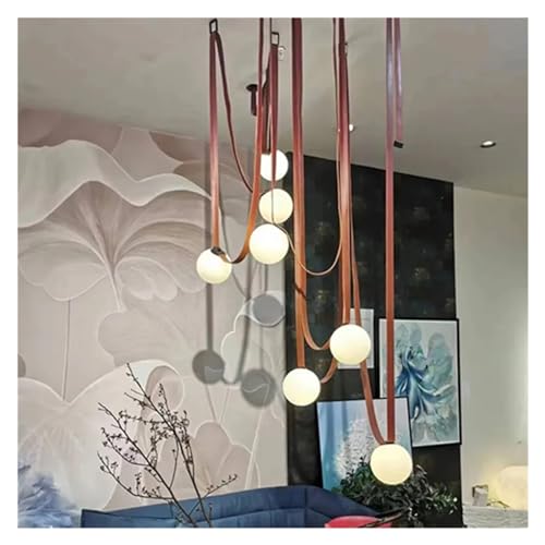 Rmjc WJ5630 Leather Led Pendant Lights Glass Lampshade Compatible thumb #4
