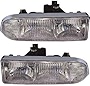 Evan-Fischer Headlight Set Compatible with 1998-2004 Chevrolet S10 1998-2005 Blazer Left Driver and Right Passenger Side Halogen With bulb(s)