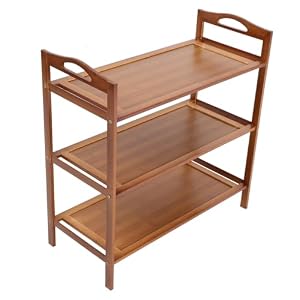 KAILIKETIY 竹製多層シューズラック 3段 靴収納オーガナイザー 耐荷重性素材 お押入れ用家庭用収納 靴箱整理 玄関