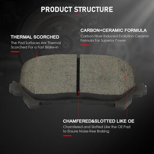 Image of cciyu D1724 Rear Ceramic Disc Brake Pads Kit For Acura MDX 2014-2016,For Honda Passport 2019-2021,For Honda Pilot 2016-2021,For Honda Ridgeline 2017-2020