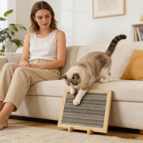 Griffoir pour chat multifonction avec tapis à griffer d'angle résistant - 4