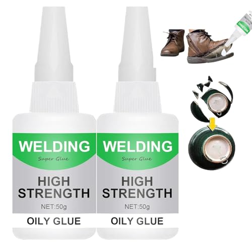 ROFPM 2Pcs*50g Super Colle Universelle, Colle Huileuse Haute RéSistance, Colle Oily Extra Forte, Welding High Strength Oily Glue, Universal Super Glue pour Coller Plastique, Verre, Bois, Métal