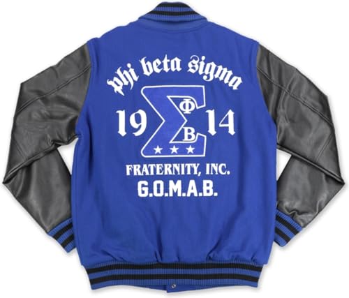 Big Boy Phi Beta/Β Sigma Divine 9 S4 Mens Wool Jacket [Royal Blue] - ID#43226-146-251-0-02