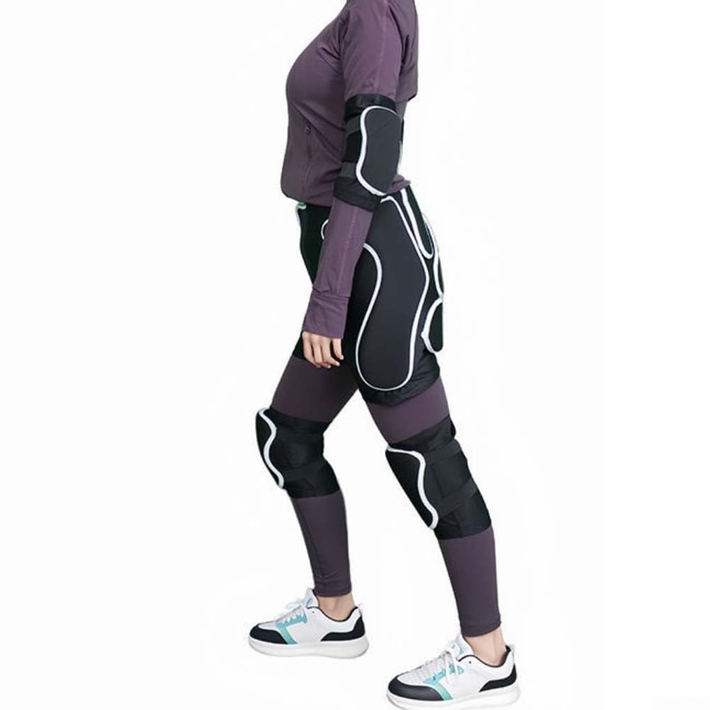 Pantaloncini sportivi da neve per adulti, con protezione per i glutei e fianchi, per sci e snowboard, in EVA ispessito, assorbimento degli urti, vestibilità a compressione con ginocchiere e gomitiere