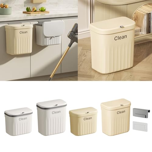 Caneca de basura de cocina para montaje en pared blanca miniatura 2